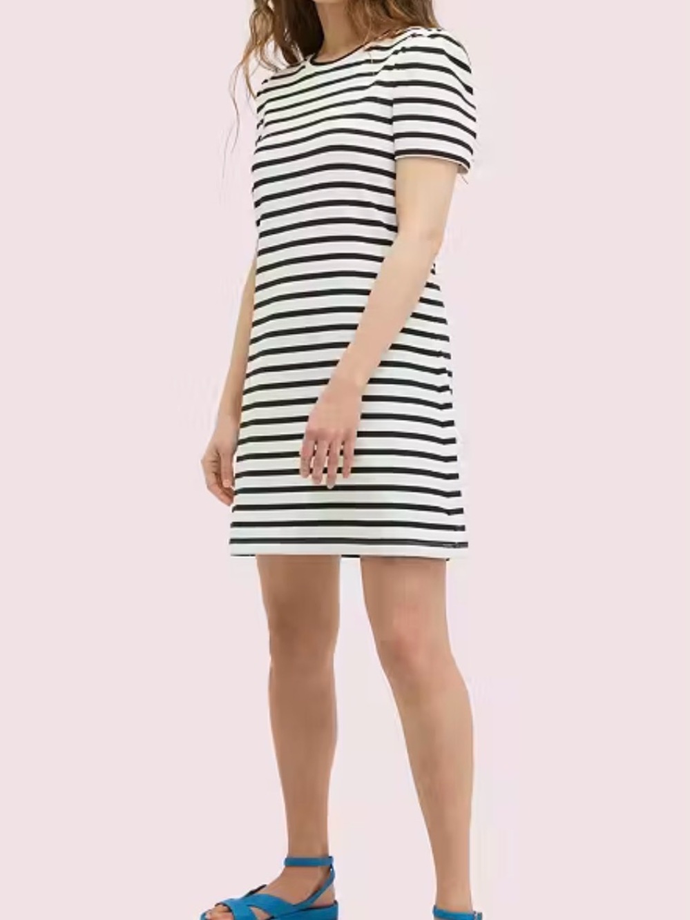 KATE SPADE - Striped Puff-sleeve Dress Size: Large